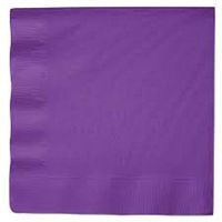 Club Pack of 500 Amethyst Purple Premium 3-Ply Disposable Paper Beverage Napkins 5"