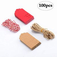 BinaryABC Christmas Gift Tags,Kraft Paper Hang Tags,Christmas Deer Hang Labels,100Pcs(2 Different Colors)