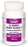Supersmart - St John's Wort Extract 300 mg - Standardized to Contain 0.3% of Hypericin - Depression, Anxiety and Mood Support | Non-GMO - 60 Vegetarian Capsules