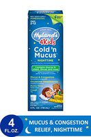 Cold Medicine for Kids Ages 2+ by Hyland's, Nighttime Cold 'n Mucus Relief Liquid, Natural Relief of Mucus & Congestion, Runny Nose, Cough, 4 Ounces