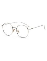 Sirain Blue Light Blocking Round Frame Retro Glasses Stylish lightweight Anti Blue Ray Computer Game Eyeglasses(non prescription) (Silver-1)