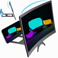 Rumfo 12in 3D Curved Phone Screen Magnifier, HD Magnifier Projector Screen Enlarger for Videos, Movies, Foldable Phone Holder with Screen Amplifier, Support All Cellphone