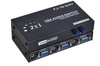 C-Zone 2 Port VGA Audio Video Switch 2x1 SVGA Switcher Box 2 IN 1 OUT PC Monitor LCD TFT Sharing