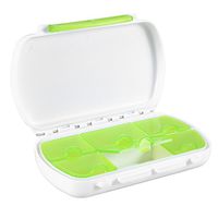 ROSENICE Pill Box Travel Pill Holder Rotated 6 Slot Vitamin Medicine Box Case Pill Organizer(Green)