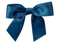 6ct. Pre-Tied Navy Blue 3" Satin Gift Bows Wire Ties Ready-to-Use 7/8" Ribbon