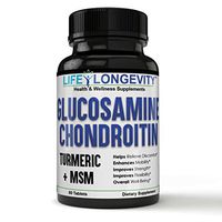 Highest Quality Formula Glucosamine Chondroitin Turmeric MSM & Boswellia, Anti-Inflammatory Pills for Back, Knees, Hip & Hands, Helps Lubricate & Cushion Joints