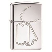Personalized Zippo Lighter Dog Tags High Polish Chrome - Free Engraving