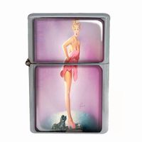 Wind Proof Dual Torch Refillable Lighter the 2nd Pin Up Girl Design-003