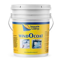 Strippable Coatings - Windocoat 4880 - Peelable Coating with Blue Tint - Temporary Protective Liquid Masking Film - Water Resistant - for Windows, Floors, and Non-Porous Surfaces - 5 Gallon Pail