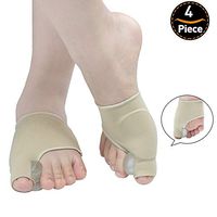 Welnove Gel Bunion Corrector Pads with Toe Spaces 2 Pairs Fabric Foot Protector Toe Straightener Separators to Relief Bunion Pain, Alignment Big Toe for Women and Men
