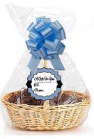 Light Blue 2Pack Designer Cello Bags/Tags/Bows Cellophane Extra Large Gift Basket Packaging Bags Flat 25" X 30"