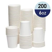 Papernain Hot Paper Disposable Cups (White, 6 oz, 200-Count)