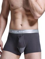 RONSHIN Men Modal U-Design Convex Penis Bag Underwear Soft Lingerie Briefs Boxers(Gray XXL)