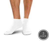 SmartKnit Seamless Diabetic Mini Crew Socks 3 Pack - Small - White