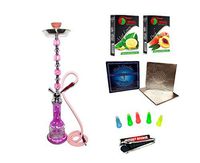 2 hose 20" Blue Hookah shisha nargila bar narguile nargile glass water Vase pipe