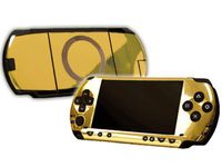 Gold Chrome Mirror Vinyl Decal Faceplate Mod Skin Kit for Sony PlayStation Portable 1000 (PSP) Console by System Skins