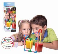 Build Your Own Straw Kit 92 Straws 12 Connectors - Fun Personalize Reusable Colored Educational Toy