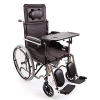 Hong Tai Yang XF Sturdy Wheelchair, Folding Portable Driving with handbrake, Seated Multi-Function semi-Lying Type with Table Board for Adults, 24-inch Rear Wheel Armchairs (Color : Brown)