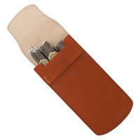 Tampa Fuego Cigar Case Cognac Smooth Genuine Leather with Tab Made in USA