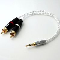 1/8 3.5mm Trrs Balanced to 2 RCA Male Hi-end Pcocc Silver Plated Cable Audio Adapter