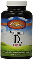 Carlson Labs Vitamin D 4000 IU Mineral Supplement Softgels, 360 Count