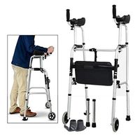 Walkers Elderly Adjustable Aluminum Alloy Rehabilitation Crutch Elderly Armrests Bathroom Chair Walking Rehabilitation Equipment (Color : Silver, Size : B)