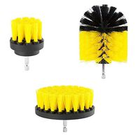 DY19BRIGHT 3PCS Electric Bristle Drill Brush tire bath Tub Rotary Cleaning Tool Set v2s US Stock (Yellow)