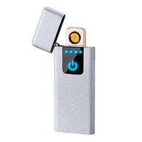 LINGAN USB Lighter Slim Lighter Portable Rechargeable Flameless Windproof Electronic Smart Fingerprint Sensor Double Side Cigarette Ignition