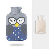 Hot Water Bottle Lovely Carry On Mini Hot Water Bottle Female Explosion Proof Warm Belly Water Injection Largewarm Water Bag Hand Warmers,Grayblue