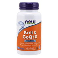 NOW Supplements, Krill & CoQ10, Phospholipid-Bound Omega-3, Heart Support*, 60 Softgels
