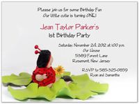 Little Ladybug 1st Birthday Invitations - Set of 20