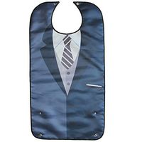 BIHIKI Men's Adult Bib,LargeClothing Protector,Waterproof Reusable Adult Aid Apron with Crumb Catcher for Elderly Patient Senior,34"x18"