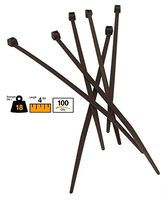 BuyCableTies 4" Miniature Style Indoor Cable Ties - 18 lb Rated - Made in USA - Brown - 100 per bag