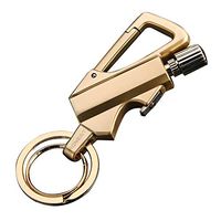 xianmaige Multi-Function Metal Fire Starter Match Lighter Key Chain Multifunction Tool Cigarette Lighter Key Chain Creative Portable (Gold)