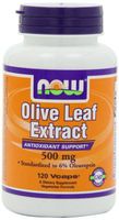 NOW Foods Olive Leaf Extract 500mg/6%, 120 Vcaps (Pack of 3)