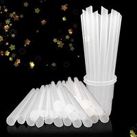 Plastic Drinking Straws Disposable Straws BPA-Free Plain Color Straws Individually Wrapped Straight Party Straws 100 Pack (White)