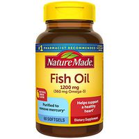 Nature Made Fish Oil 1200 mg Softgels with Natural Lemon Flavor, 60 Count (Packaging May Vary)