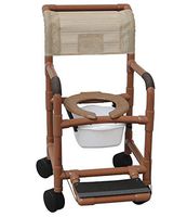 MJM International 122-5HD-SQ-PAIL Wide Shower Chair with 5" Casters and Commode Pail, 375 oz Capacity, 40.5" Height x 26" Width x 27" Depth, Royal Blue/Forest Green/Mauve