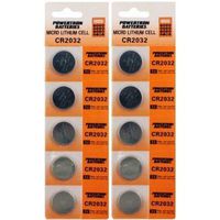 2 X 10 Pack Lithium Coin Battery - 3 Volt - For Keyless Entry and Remote Controls - CR2032 Size - Premium Quality Brand