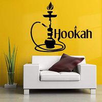 pbldb 42X51Cm Hookah Wall Sticker Arabic Shisha Cigarette Vapor Tobacco Smoke Wall Window Glass Decal Vinyl Decor Wall Art Easy Removable