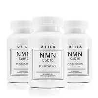 UTILA NMN CoQ10＋Policosanol | Boost Energy, Cellular Repair, Antioxidant, Metabolism, Anti Aging, Muscle | Nicotinamide Mononucleotide Supplement 125mg Per Serving (3)