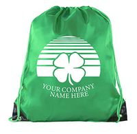 Custom St Patrick's Day Backpack Personalized Drawstring Bags, Reusable Gift bag - 6PK Forest Green CE2500Patty S2