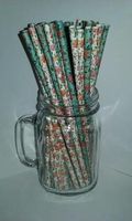Shabby Chic, Floral Combo, Vintage Paper Drinking Straws -100 COUNT - Twilight Parties