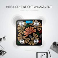 LYAOE Bluetooth Body Fat Scale Group Stylized Wooden Japanese Fans Smart Wireless Scale with LCD Display Measuring Body Weight Bmi and Health Digital Scale