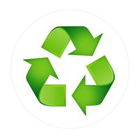 Recycle Sticker Trash Decal for a Recycling Trash Can 3" Round Beautiful Logo (1, White)