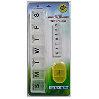 Jumbo Weekly Pill Organizer (3XL) with Travel Seven Day Pill Box and Bonus Pocket Case -The Ideal BPA Free Storage Container for Your Daily Vitamins, Supplements and Medications (Clear) by Lifehapps