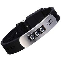 Hottime Silicone Magnetic Bracelet Adjustable Arthritis Wristband for Mens Womens Health Gift Rubber Alert Bracelets Black