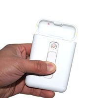 Lightweight Design Cigarette Case and Windproof Electric Lighters in Hard Box (White)