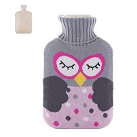 1L Cute Hot-Water Bottle Water Bag Water Injection handwarmer Pocket Owl Pink
