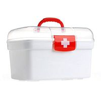 Mimgo Store Plastic Clear 2 Layers Health Pill Chest First Aid Kit Medicine Drug Bottle Storage Container Box